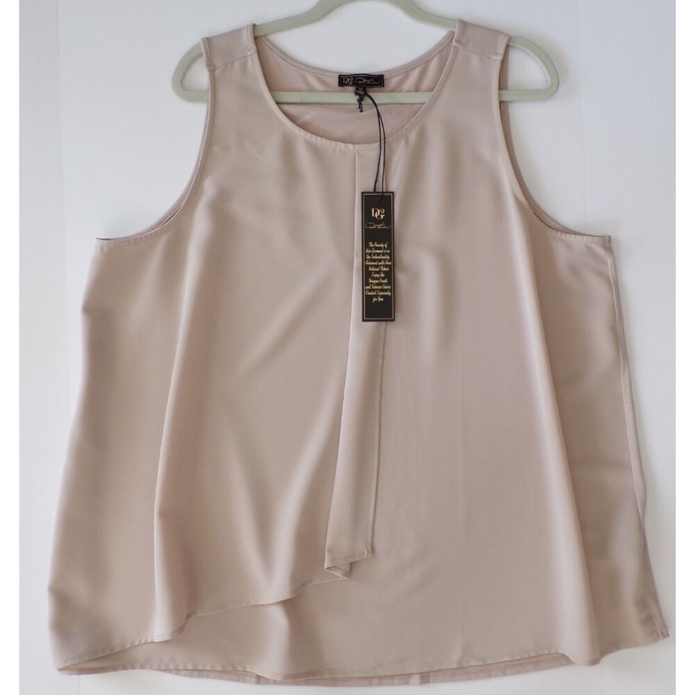 DG2 by Diane Gilman Mushroom Pleat Front Tank Tunic NWT Size 1X (2X)